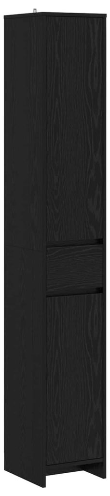 vidaXL Badezimmerschrank Schwarze Eiche 30 x 33 x 190 cm Holzwerkstoff
