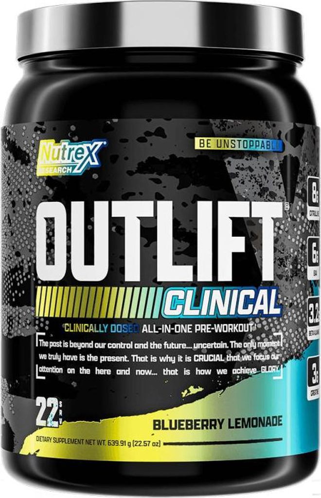 Nutrex Research Outlift Clinical Edge (22 Serv) Blueberry Lemonade - Pre-Workout - Pre-Workout Booster