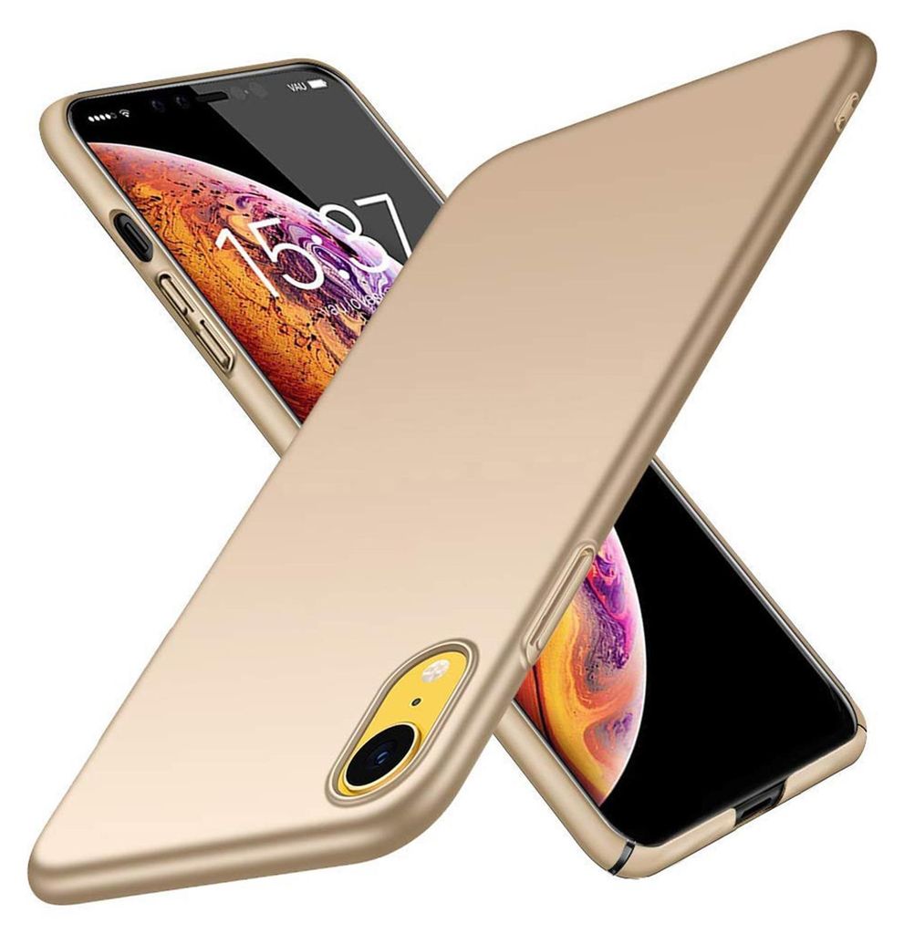 Handy Hard Case für Apple iPhone XR Hülle Slim Cover Matt Schutzhülle, Gold