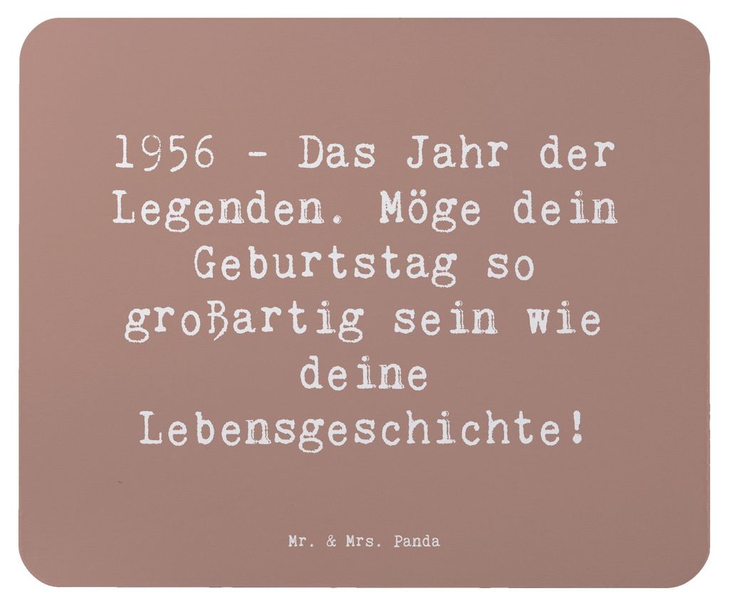 Mr. & Mrs. Panda Mousepad Spruch 1956 Geburtstag - Braun Pastell - Geschenk, Mouse Pad, Happy Birthday, laptop, Geburtstagsgeschenk, Lebensgeschich...