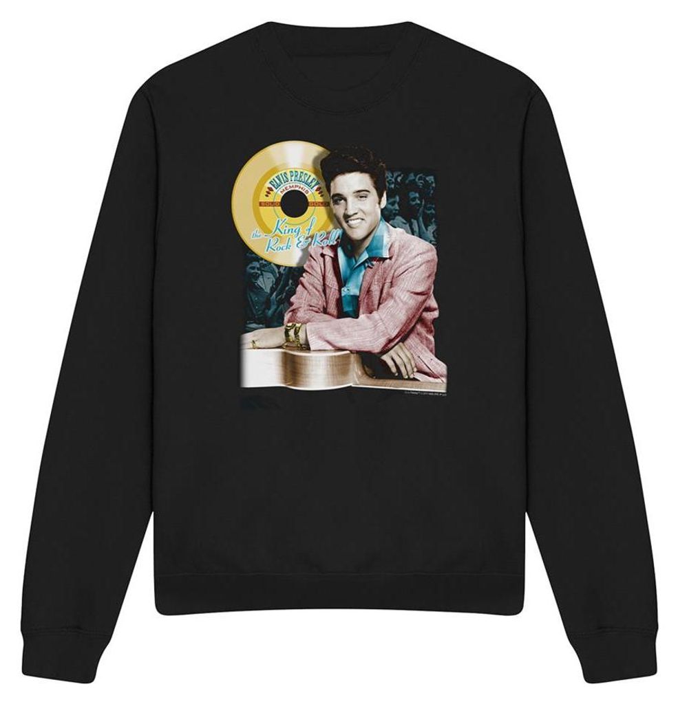 Elvis Presley - "Gold Record" Sweatshirt für Herren/Damen Uni TV32855 (L) (Schwarz)