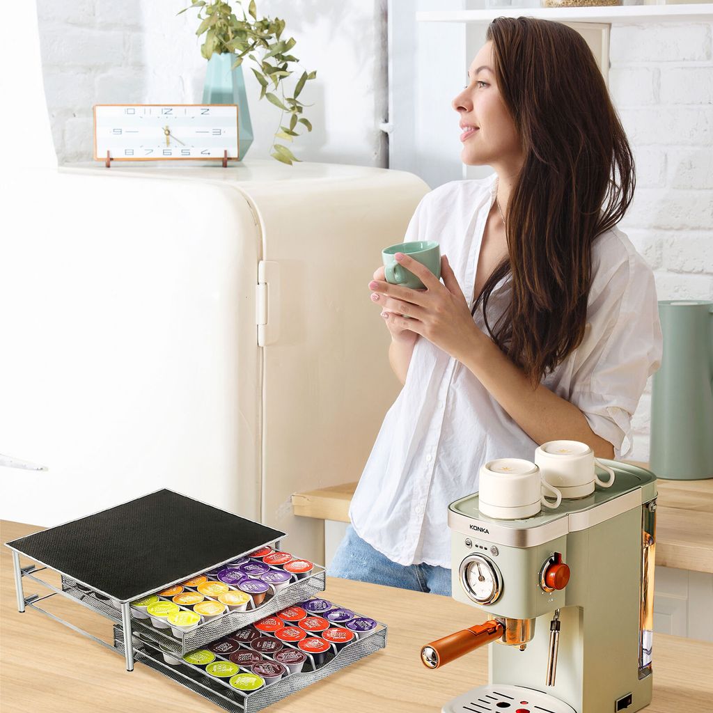 Kaffeekapselhalter Kapselständer mit  2 Schubladen für 72 Produktbild 3