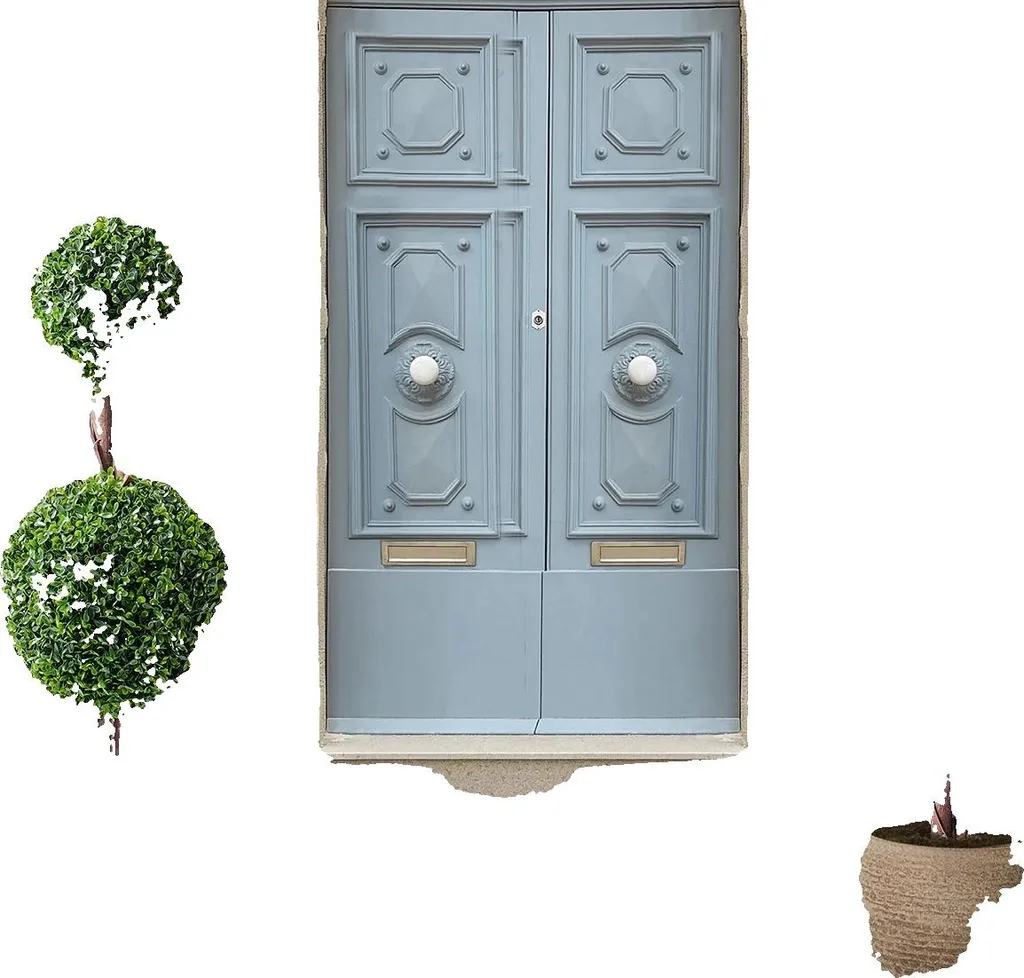 Plante artificielle topiaire buis 2 boules 36in décoration extérieure
