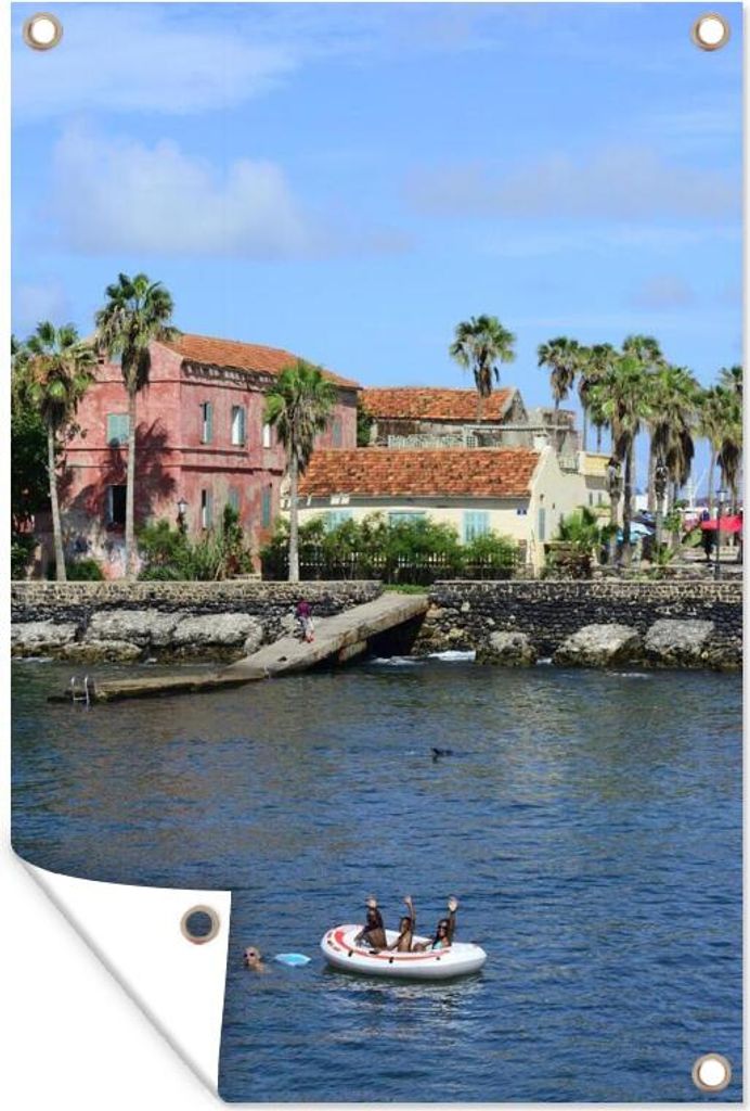 MuchoWow 40x60 cm Outdoor-Poster Gartendeko Sichtschutz Garten Poster für den Garten Häuser in Senegal