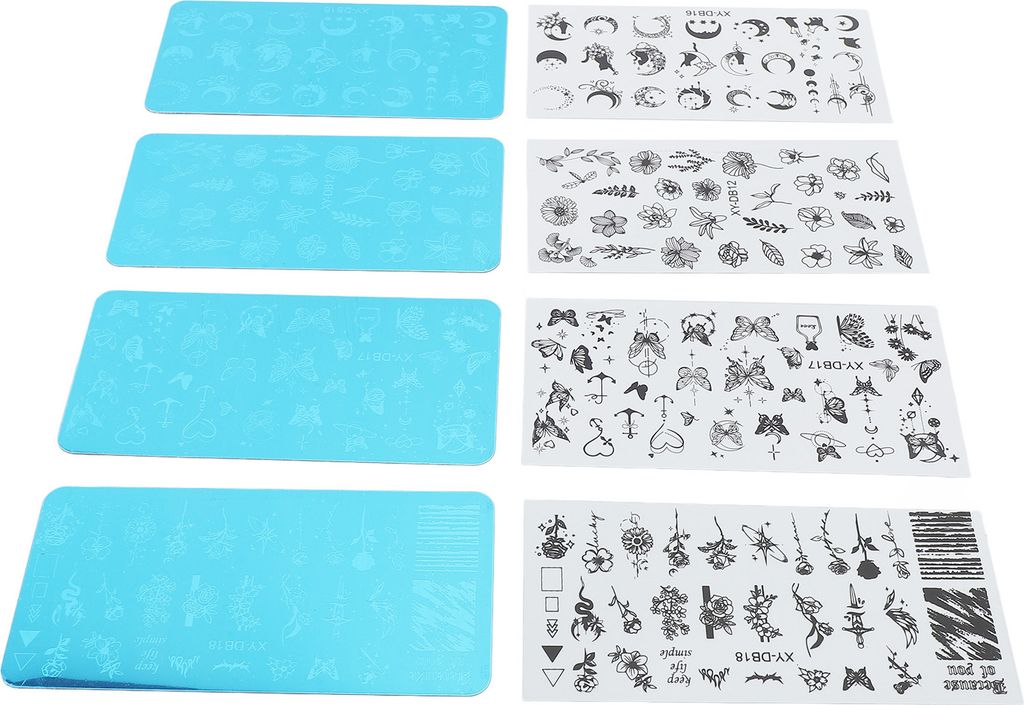 Nail Art bedruckte Stahlplatte,Nail Art Stempelplatte,Nagelplatten Stempelset,Nail Stamp Plates Set,Nail Stamp Template Kit,Nail Art Image Plate