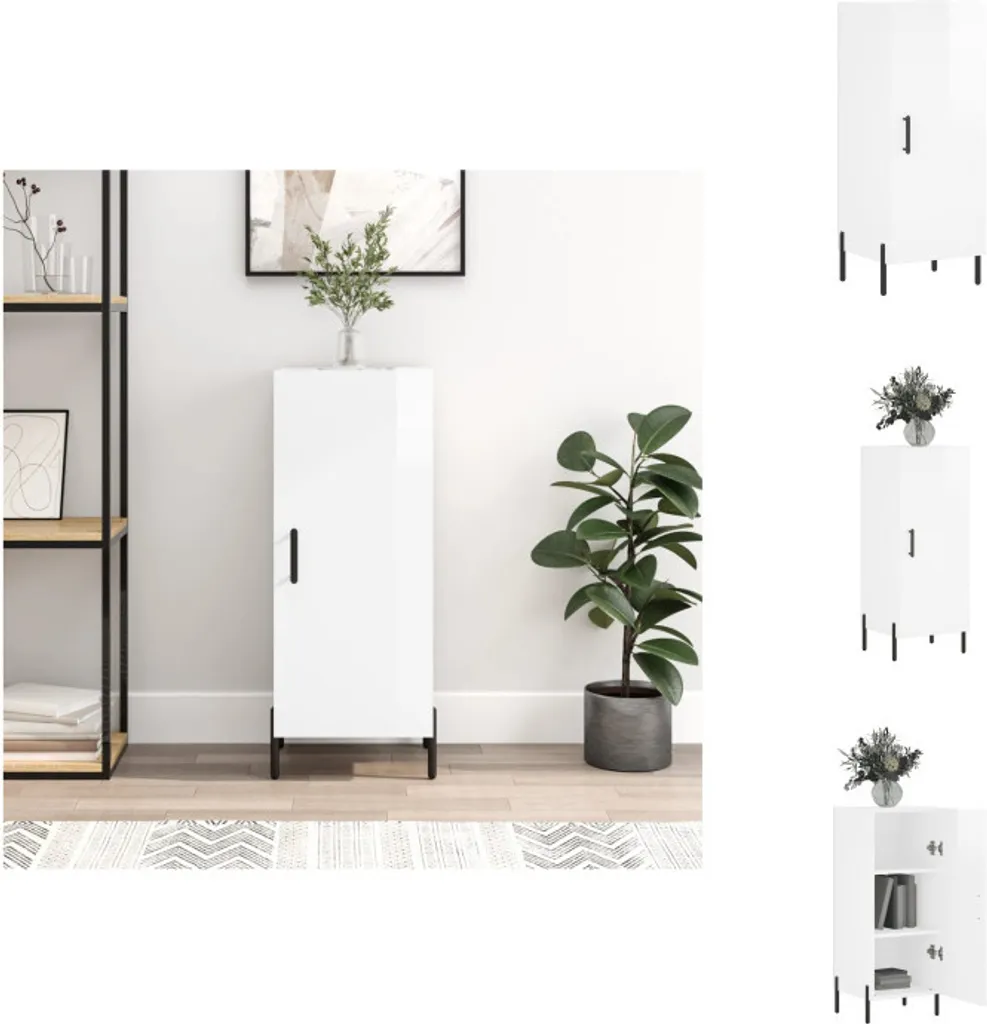 Offerta Credenza Bianca Lucida vidaXL 34,5cm - Mobile Bagno e Living