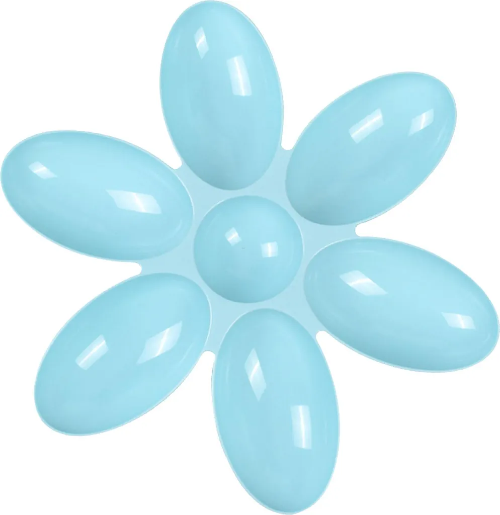 Gamelle multiple pour chatons et chiots 6 compartiments plastique bleu
