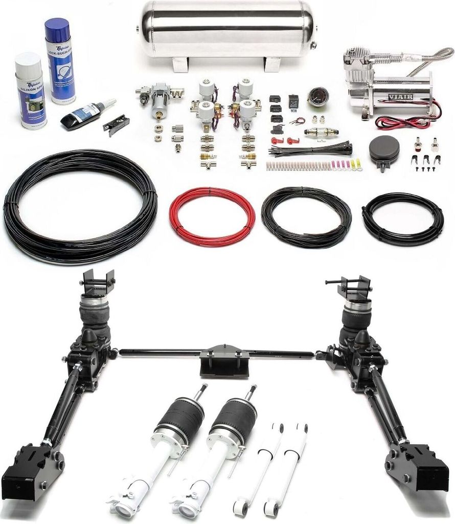 TA Technix Luftfahrwerk Viair Kompressor Kit silber für Seat Inca VW Caddy II 9K