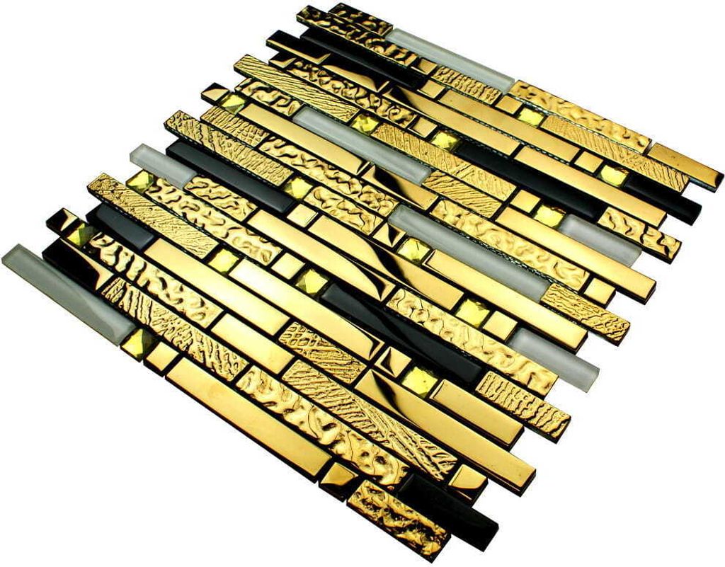 Piastrella d'oro, mosaico di vetro dorato "GOLD CRYSTAL 4", Immagine del prodotto 