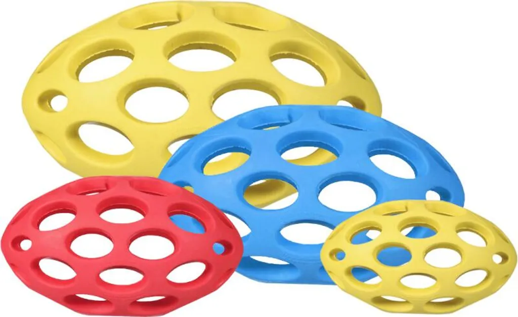 JW Hol-ee Calcio S 11,5x6,5 cm: Pallone Intrecciato in Gomma Naturale