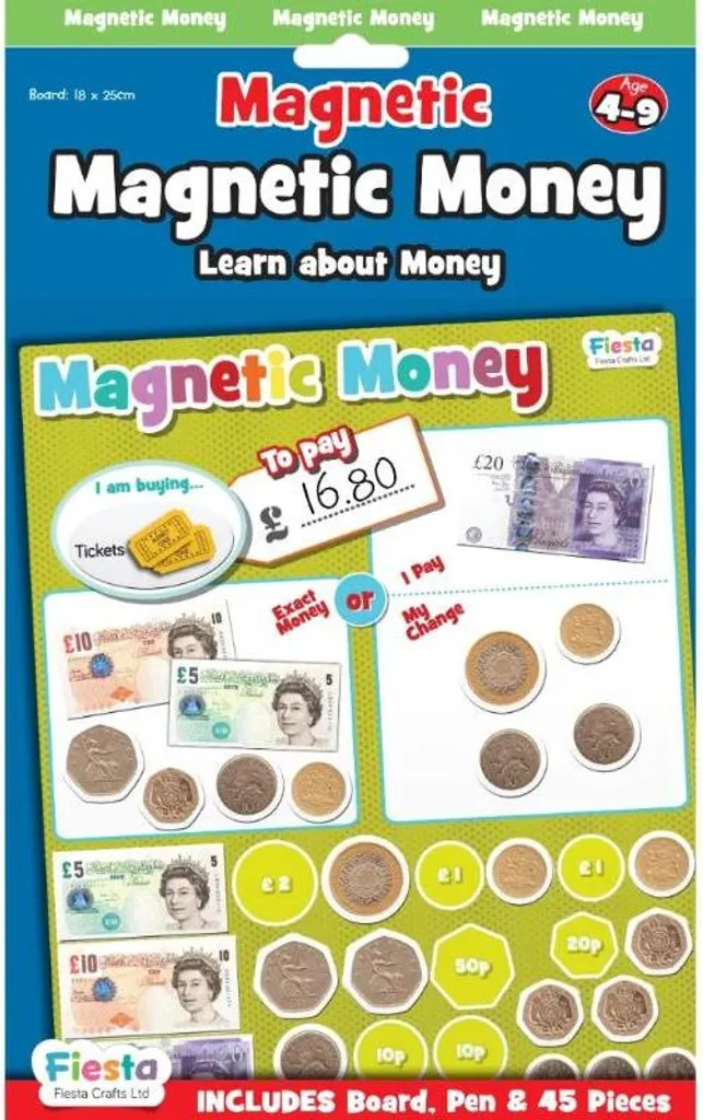Jeu Magnétique Éducatif Argent Fiesta Crafts - Apprentissage des Chiffres