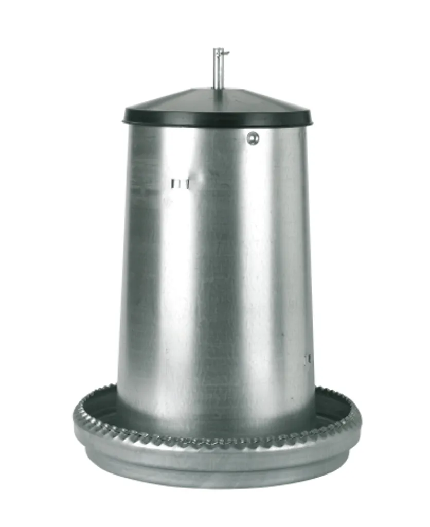 Mangeoire poussins en acier galvanisé 18kg - Distributeur volailles