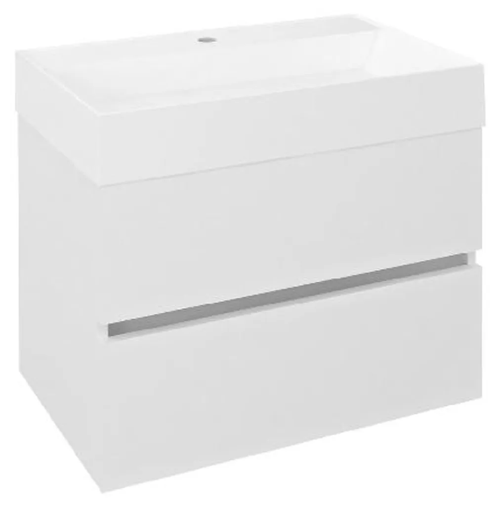 Meuble de Salle de Bain Suspendu 67cm avec Double Tiroir Sapho Odetta