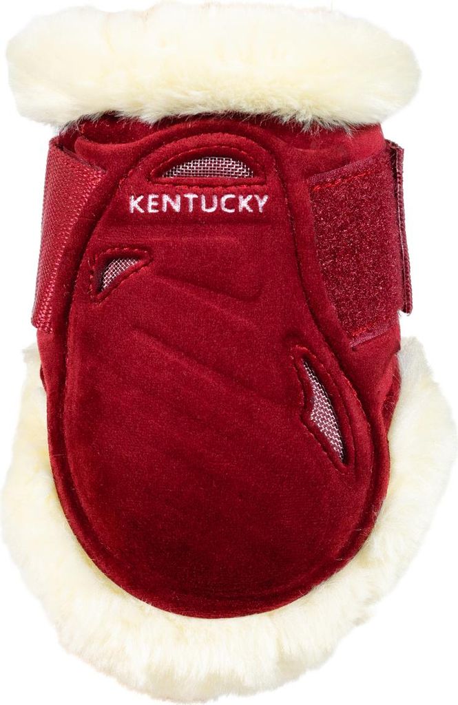 Kentucky Horsewear Streichkappen Young Horse Velvet mit veganem Fell Springgamaschen Hinterbein Rot S