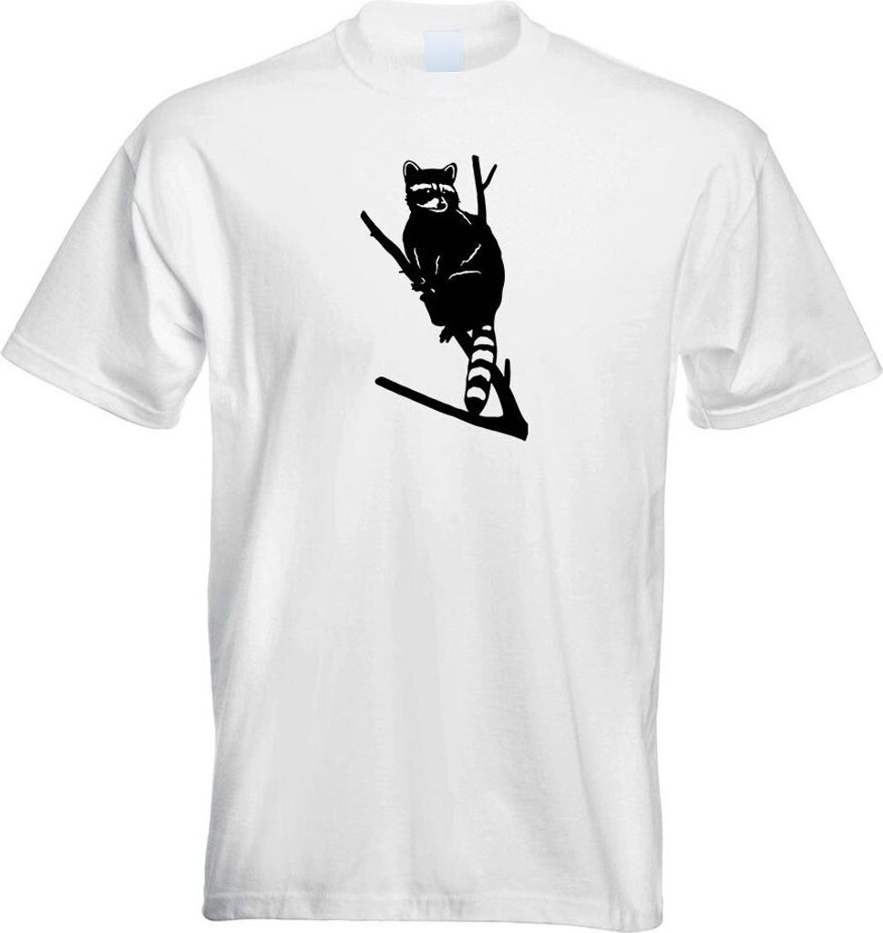 Kiwistar - T-Shirt - Weiss - Waschbär Motiv 1 - Pelz Herren Funshirt Bedruckt Design Sprüche Spruch Motive - mit Motiv Bedruckt - Funshirt Design...