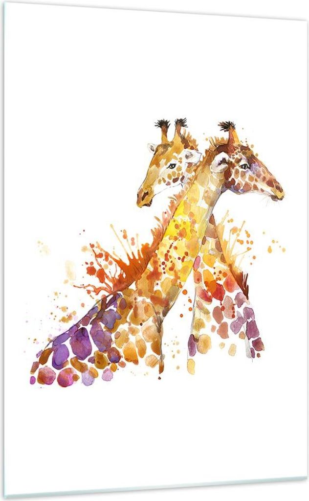 Bilder auf glas - Einteilig - Giraffen Tiere Kinder Safari - 70x100cm - Glasbilder - Wandbilder - Bilder - Wanddekoration aus Glas - Glas Bilder - ...