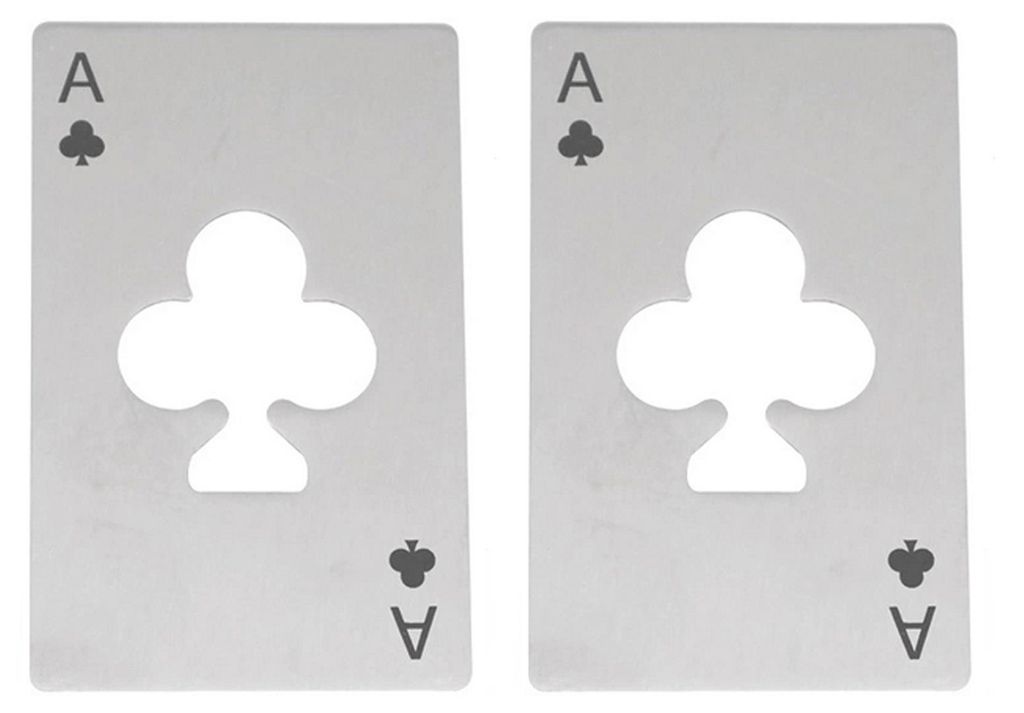 2/3 Stück Pokerkarten-Flaschenöffner, robuster Edelstahl-Spaten, manuelles Bierflaschen- und Dosenöffner-Werkzeug, Küchenhelfer, Geschenk für ...