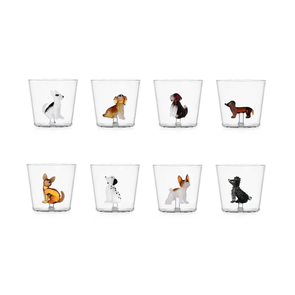 Ichendorf Dogs Vetro Borosilicato Set 8 Bicchieri Baldereschi