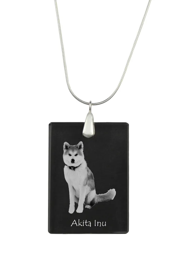Cadeau idéal : Pendentif Akita Inu en argent et cristal pour fan