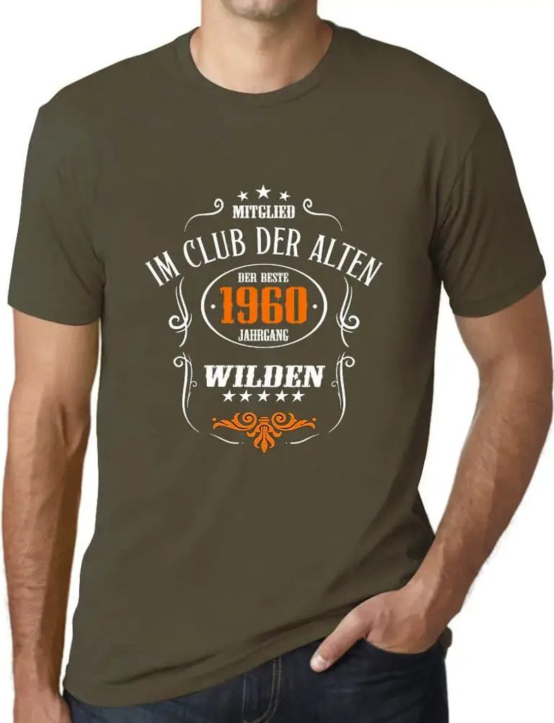 Herren Grafik T-Shirt Wilden Jahrgang Club Öko-Verantwortlich Vintage Jahrgang Kurzarm Lustige Druck Geburtstag Geschenk Mann