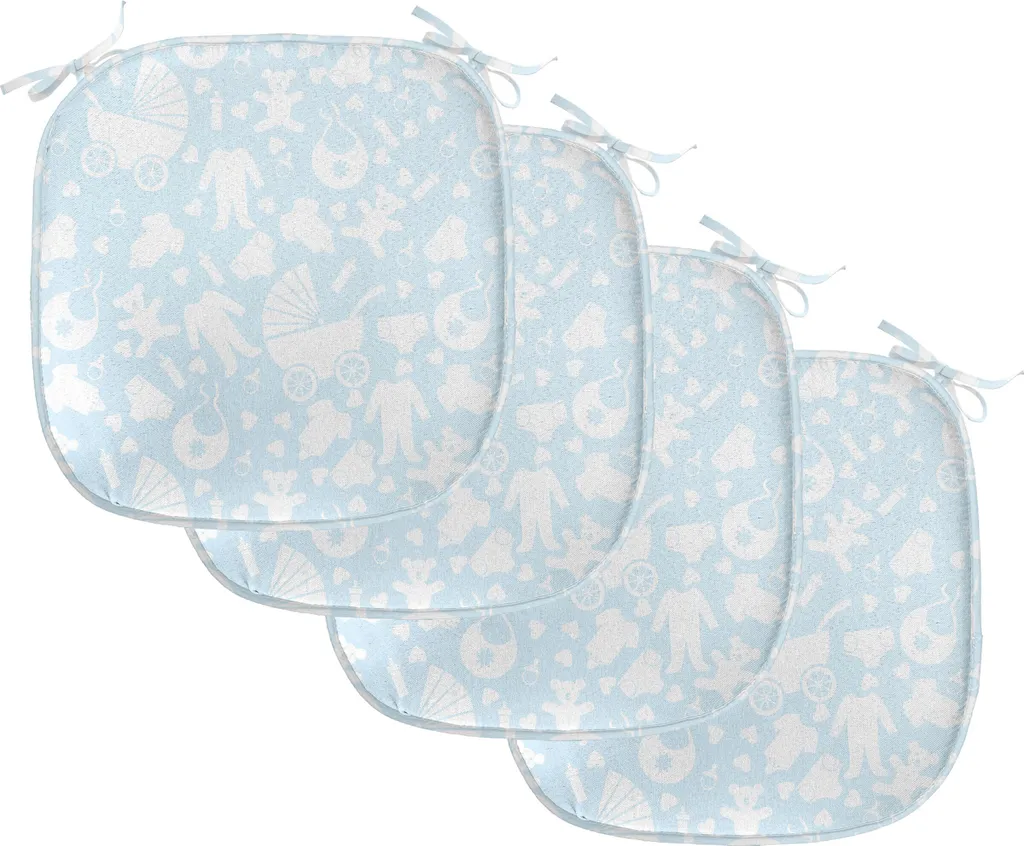 Set 4 Cuscini per Sedie Cucina Impermeabili 40x40 ABAKUHAUS Azzurri