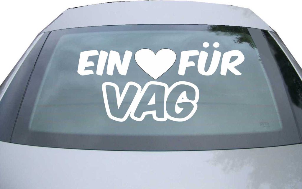 Indigos UG - Aufkleber Heckscheibe & Motorklappe DE6381 - weiß - 600x285 mm - ein lieben fur vag - Auto Scheiben Fenster Heckklappe Tuning Racing ...
