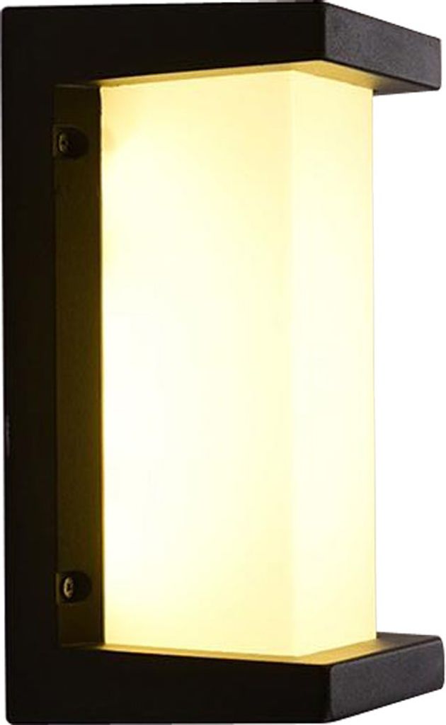 LED Wandleuchte 18W Außenwandleuchte Modern Wandlampe Warmweiß Außenbeleuchtung Wasserdicht Gartenlampe Schwarz