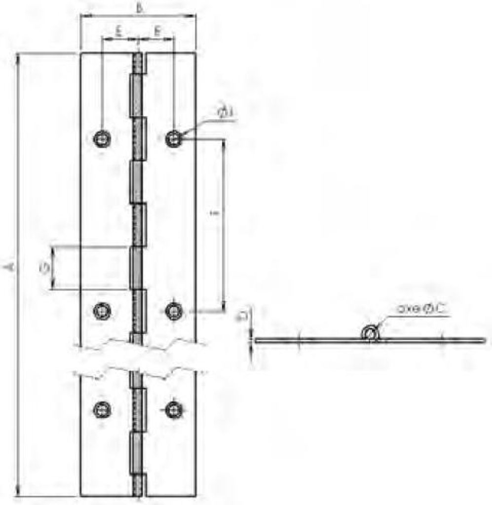 Klavierscharnier aus vermessingtem Stahl MONIN - 32 X 1980 mm - 471810
