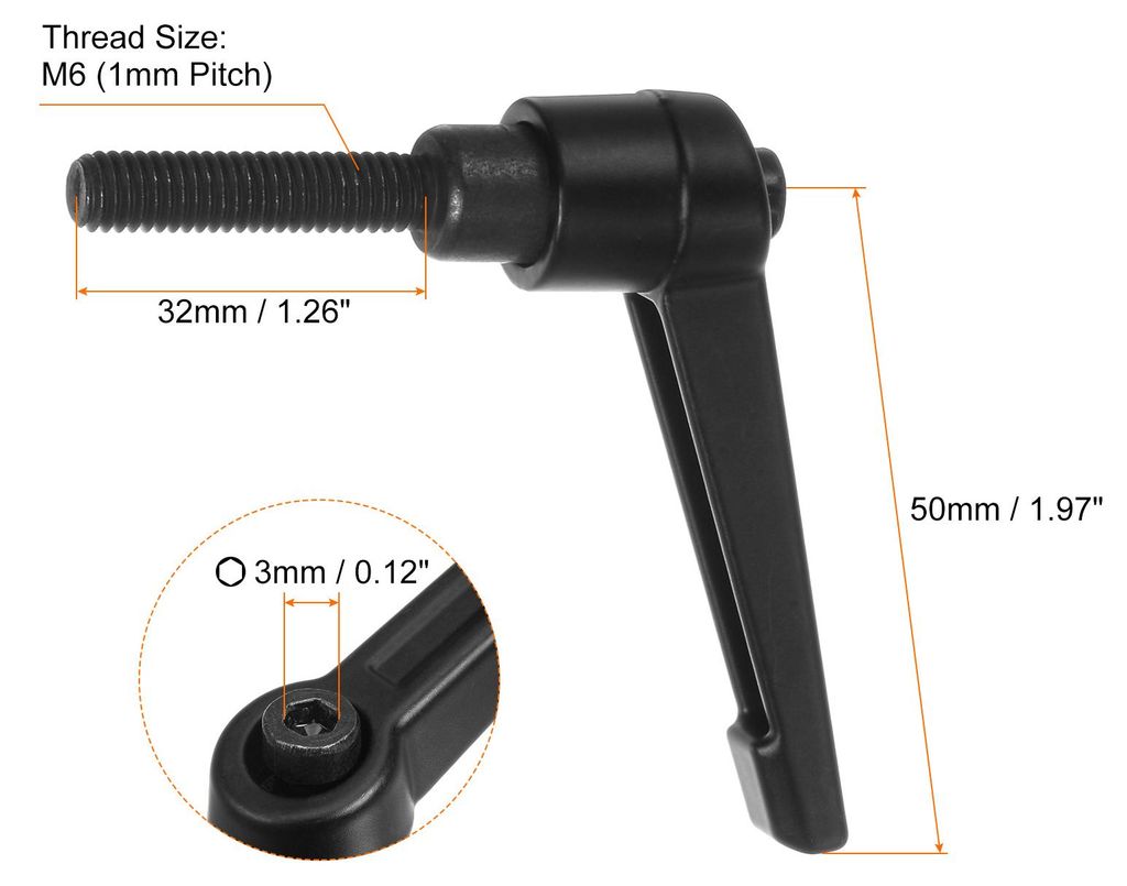 8 Stš¹ck Klemmhebel Griff M6 x 32mm Au?engewinde Schraube, Aluminiumlegierung Verstellbare Handgriffe Spannhebel fš¹r Werkzeugmaschinen Schwei?...