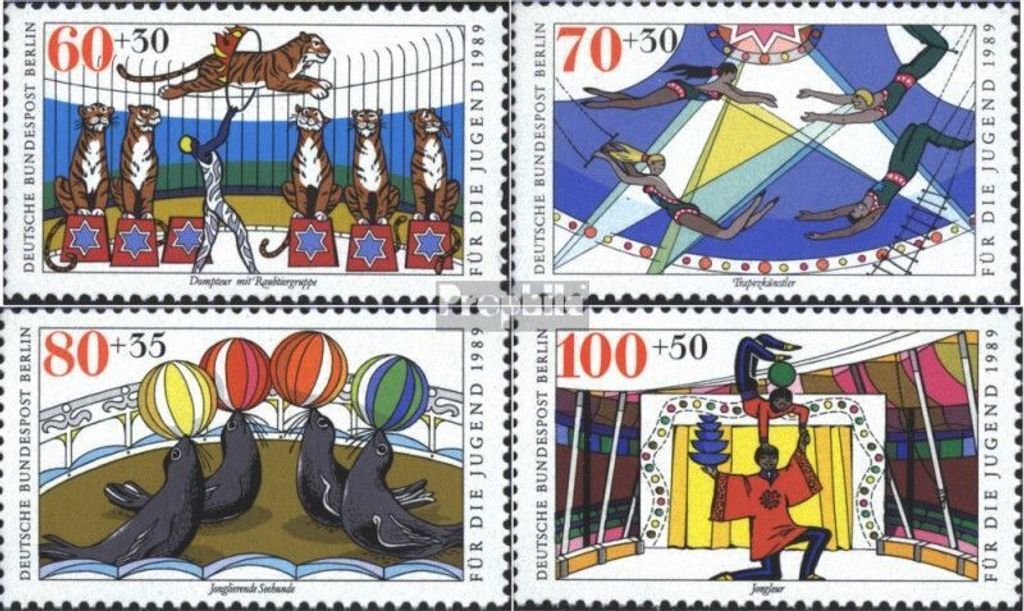 Briefmarken Berlin (West) 1989 Mi 838-841 (kompl.Ausgabe) gestempelt Jugend: Zirkus