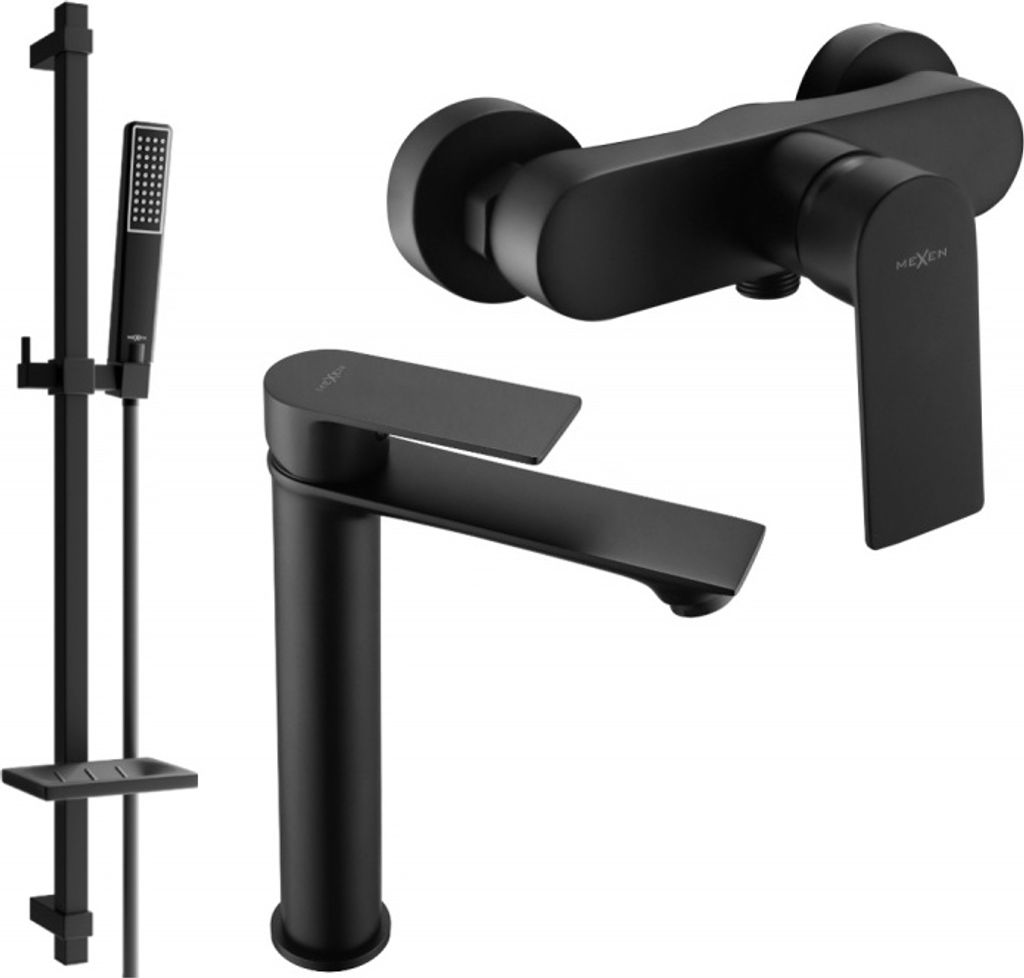 Mexen Royo DQ72 Brausegarnitur, Schwarz - 72214DQ72-70 Produktbild 