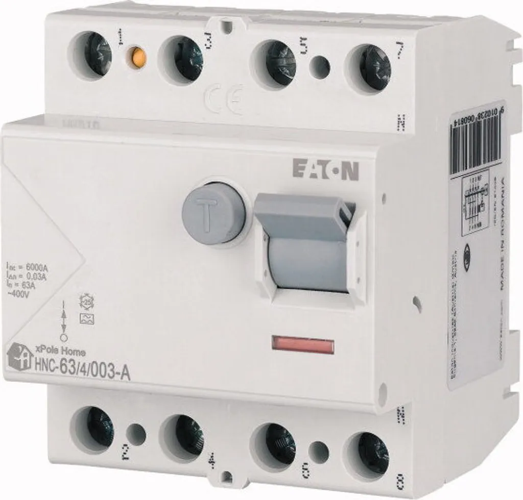 EATON Disjoncteur Différentiel 4P 25A 30mA Type AC - Protection 4 pôles