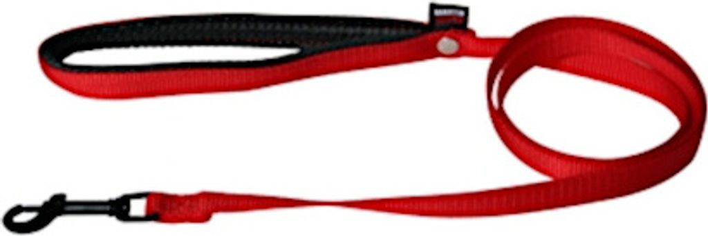 Hundeleine aus Nylon, Rot, 120 cm lang, 16 mm breit, mit Musketon-Haken