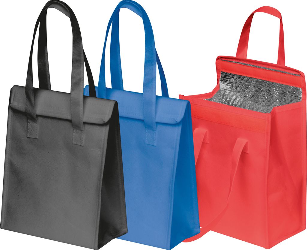 3x Kühltasche mit Klettverschluss / Farbe: je 1x schwarz, blau und rot