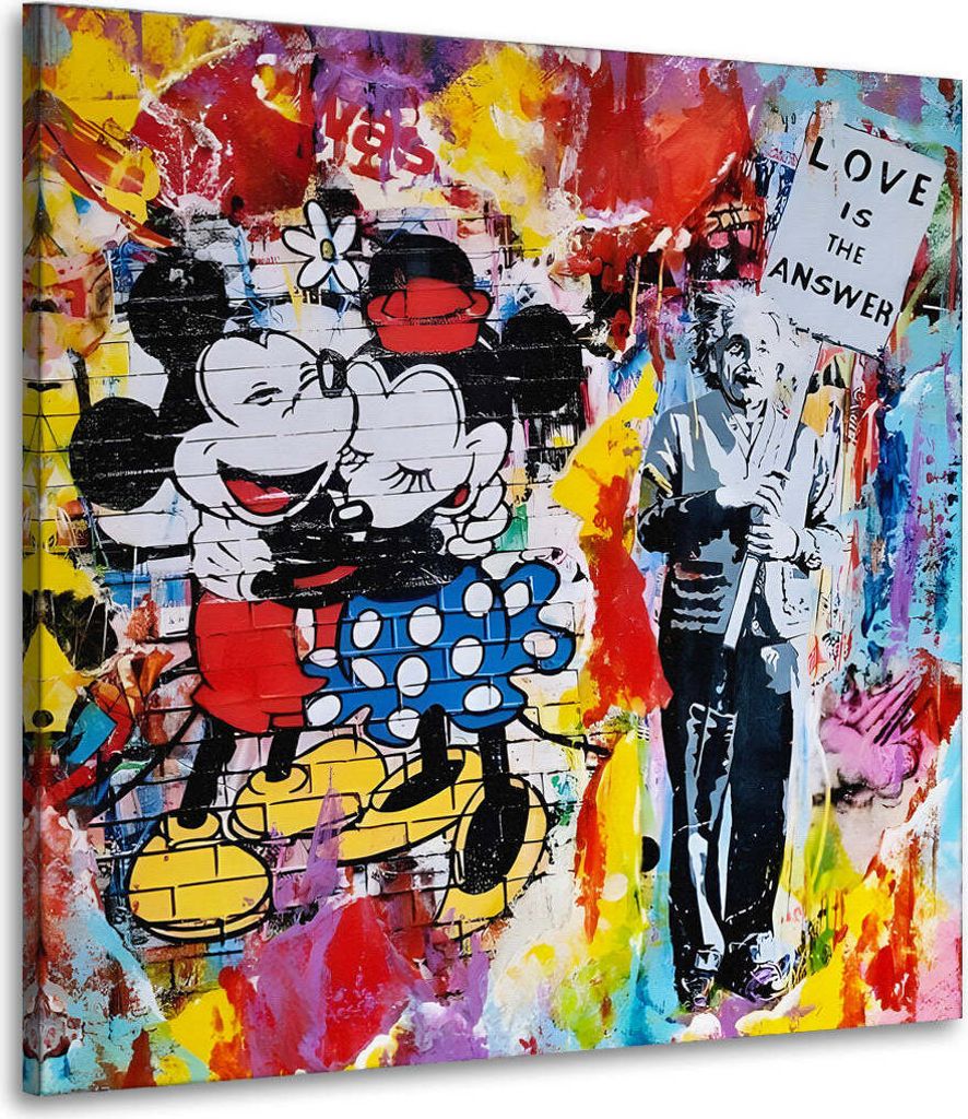 Pop Art Style Comic Leinwandbild Wandbild Dekoration Kunst XL: 100x100x2cm