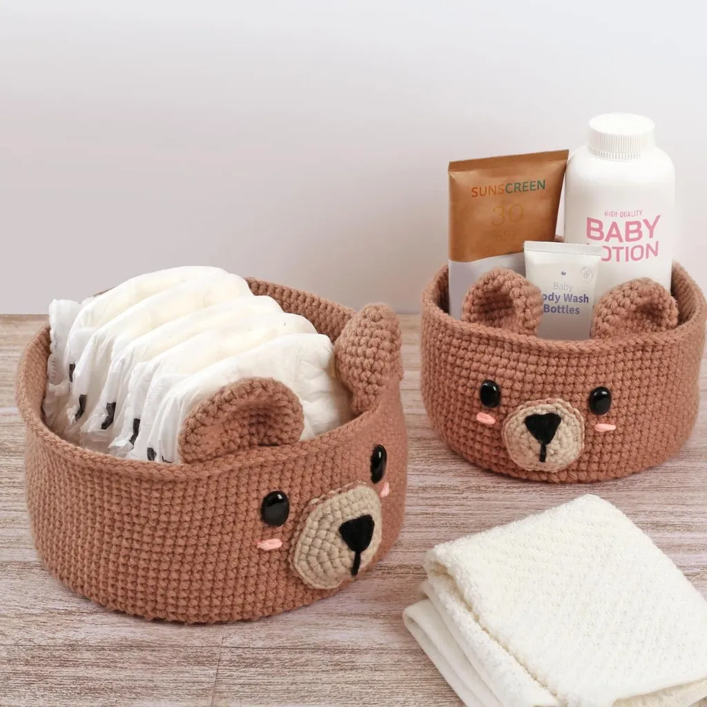 Rangement DIY Chambre Enfant : Kit 2 Corbeilles Ours Graine Creative