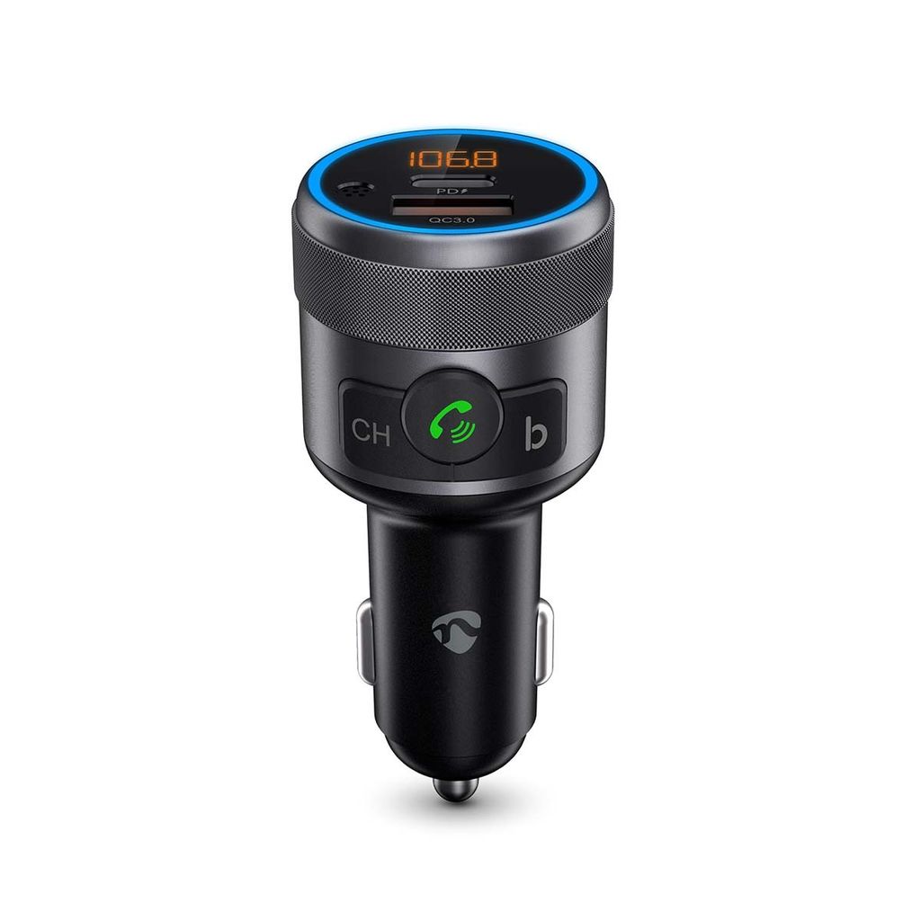 Nedis Kfz Audio FM Transmitter - Fest - Freisprechfunktion - 1.00 " - Amber Screen - Bluetooth - PD 18 W / PD 24 W - Schnellladung - Bass Boost - G...