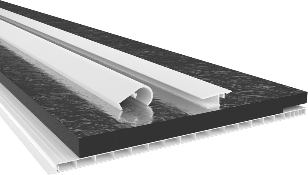 HEXIM PVC Rollladenkastendeckel Komplettset, Rollladenkastendeckel, Aufnahmeprofil & Rollladentraverse, Länge: 1000 - 2000mm, Breite: 120 - 320mm,...