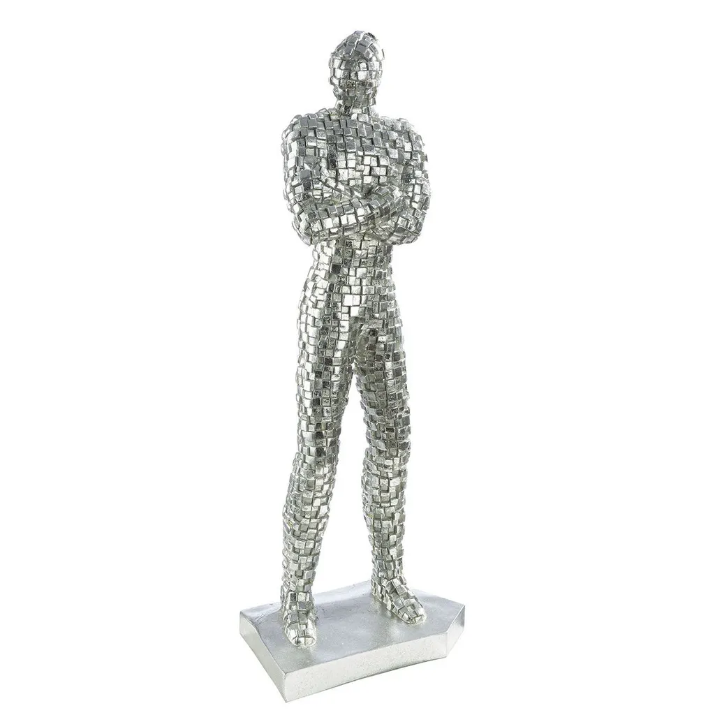 Statue décorative moderne argentée 52cm - Objet d'art abstrait Gilde - 3