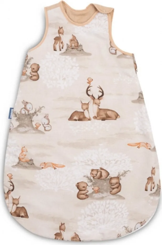 Gigoteuse respirante en mousseline de coton beige 50x80cm forêt M