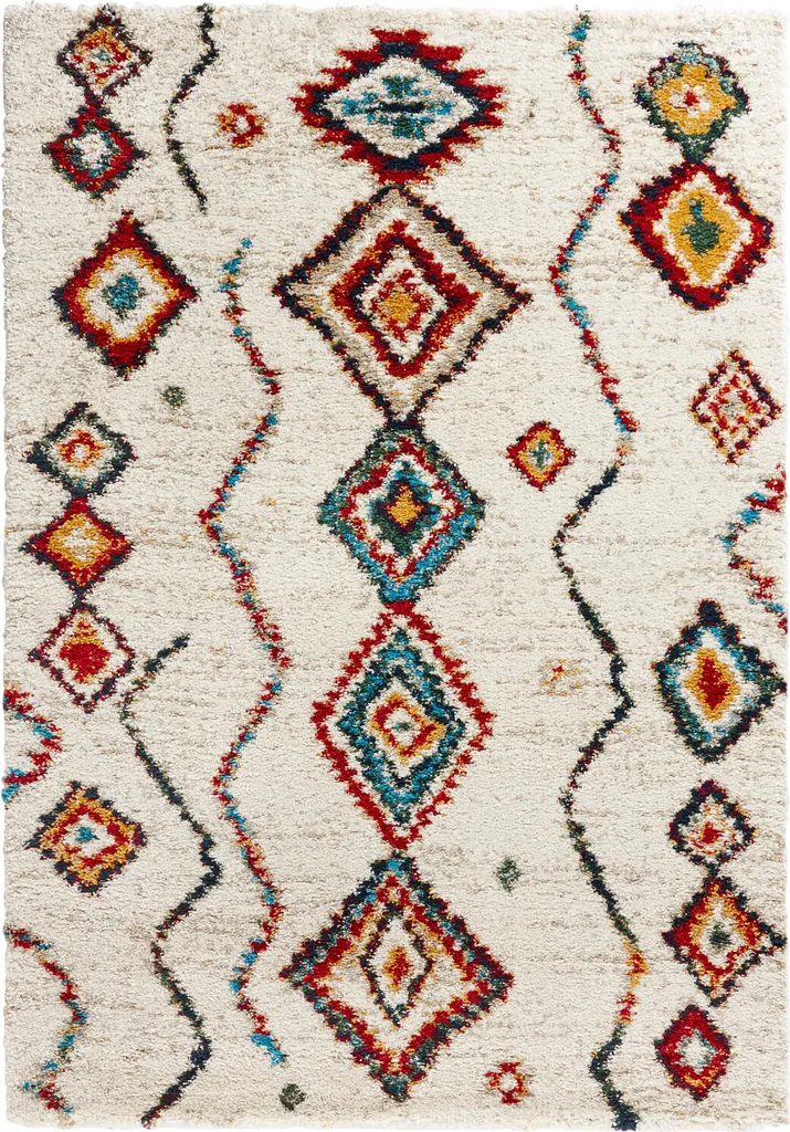 Hanse Home Nomadic Tapis à poils longs Geometric Crème 160x230 cm