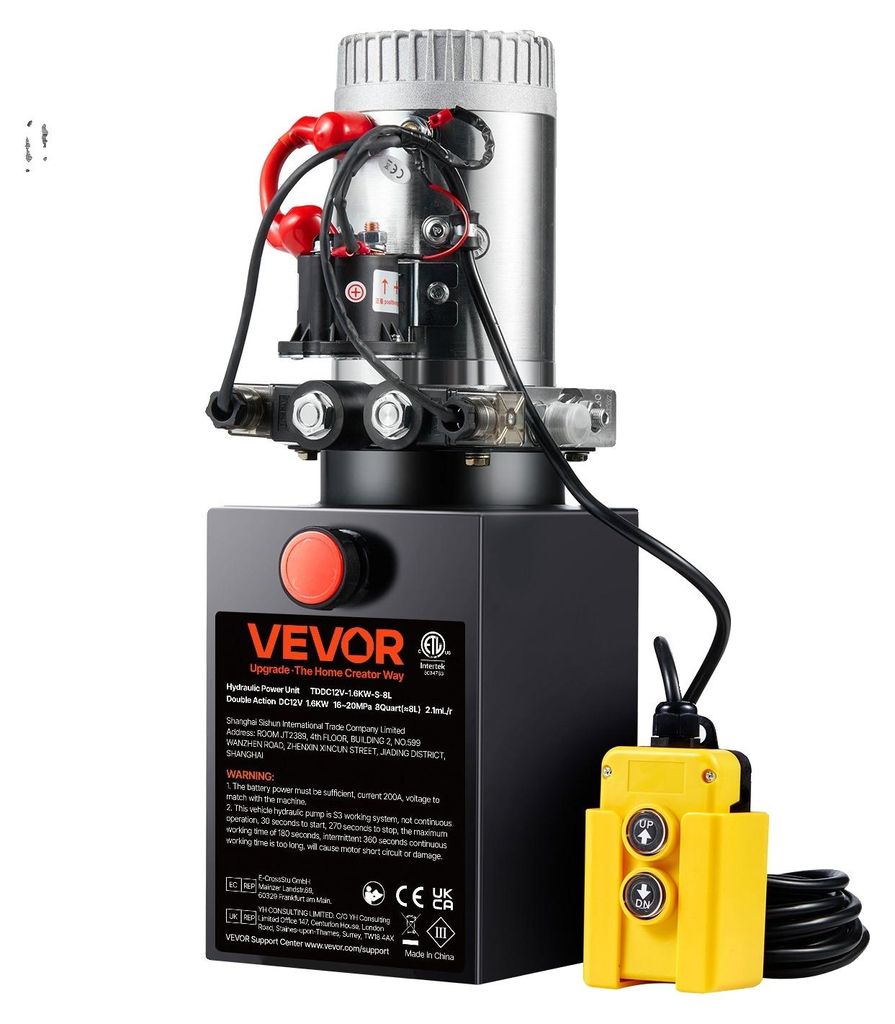 Vevor Agregat Hydrauliczny 12V 1600W Dwustronny Pompa Zdjęcie produktu 