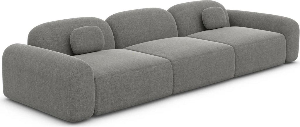 Strukturstoff 4-Sitzer Couch Nuvia Grau