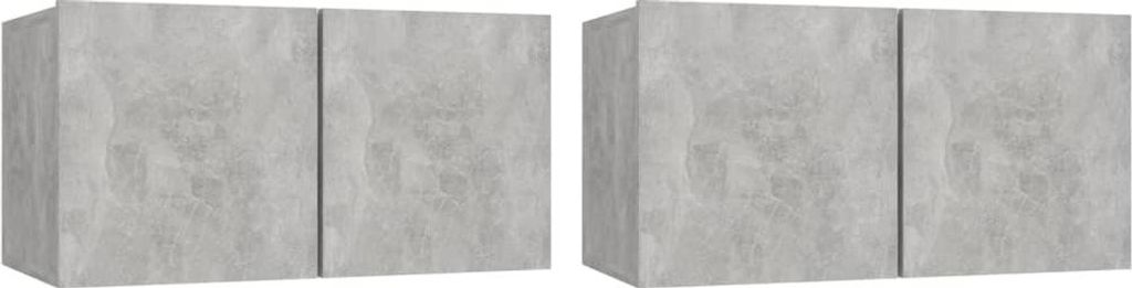vidaXL TV-Hängeschränke 2 Stk. Betongrau 60x30x30 cm