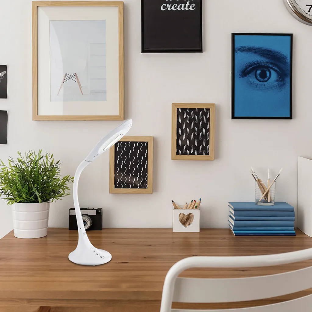 Éclairage d'appoint LED en métal chromé pour lecture et table de nuit - 12