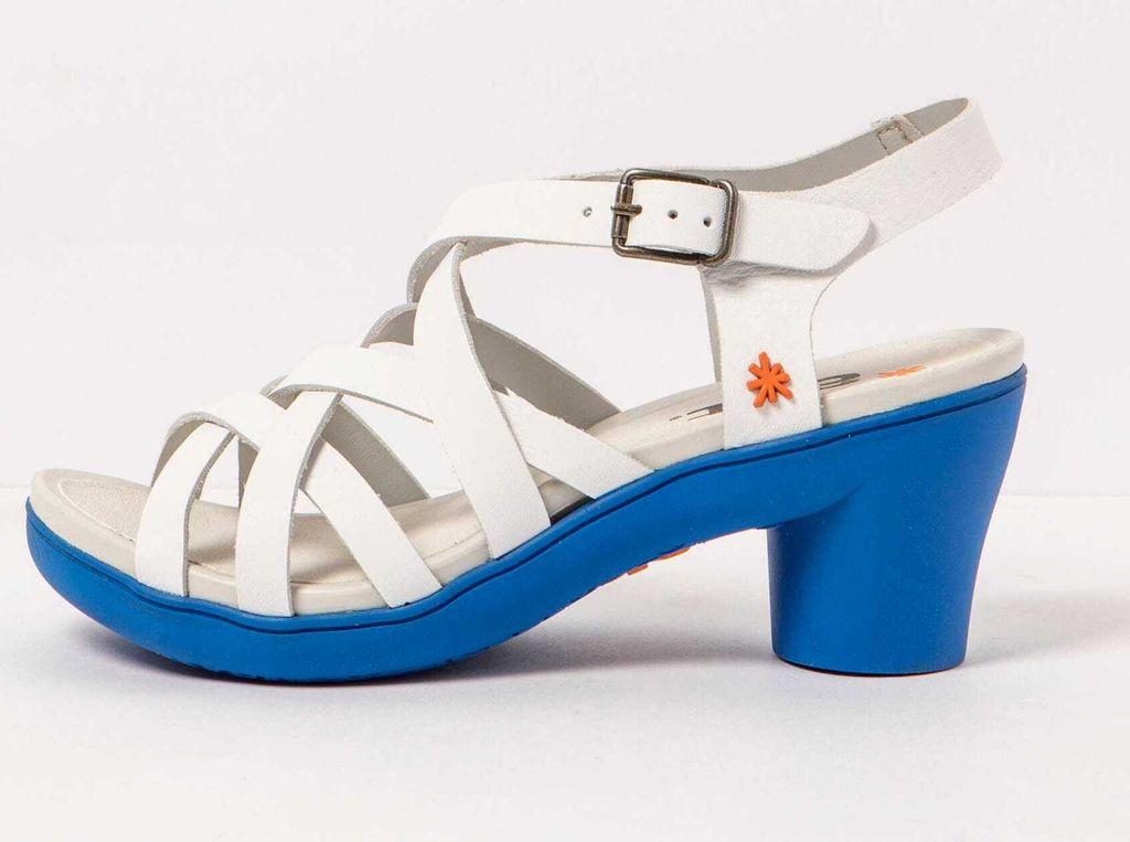 Art Sandalen Damen 1477 NAPPA WHITE-BLUE / ALFAMA Farbe Weiß