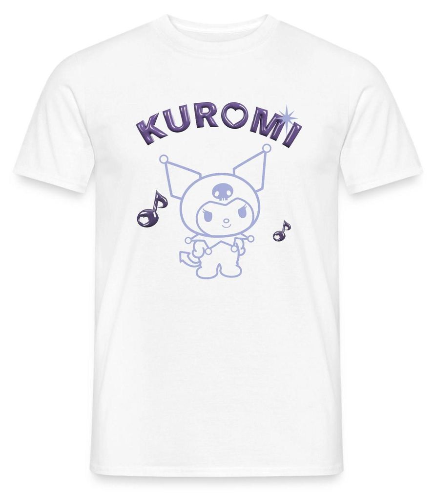 Spreadshirt Kuromi Outline Mit Chrome Schriftzug Männer T-Shirt, 3XL, Weiß