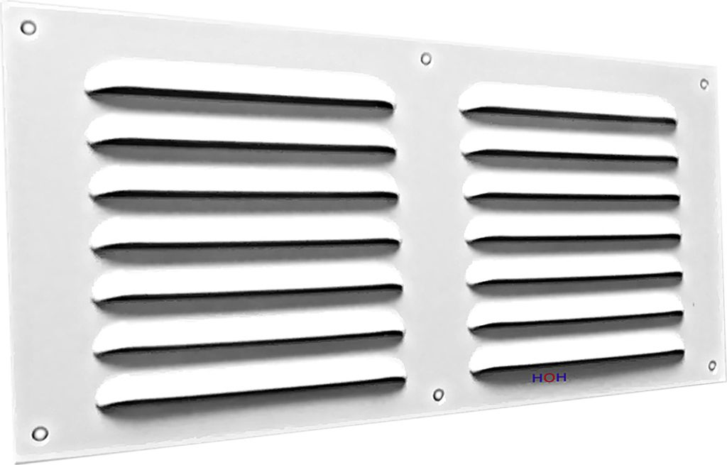 Lüftungsgitter LG 3015 W Lamellengitter Alu Weiß PVD 300 x Produktbild 