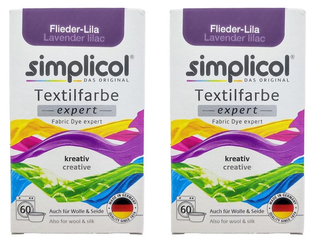 2er Pack Simplicol Textilfarbe Expert Flieder-Lila 150g Produktbild 