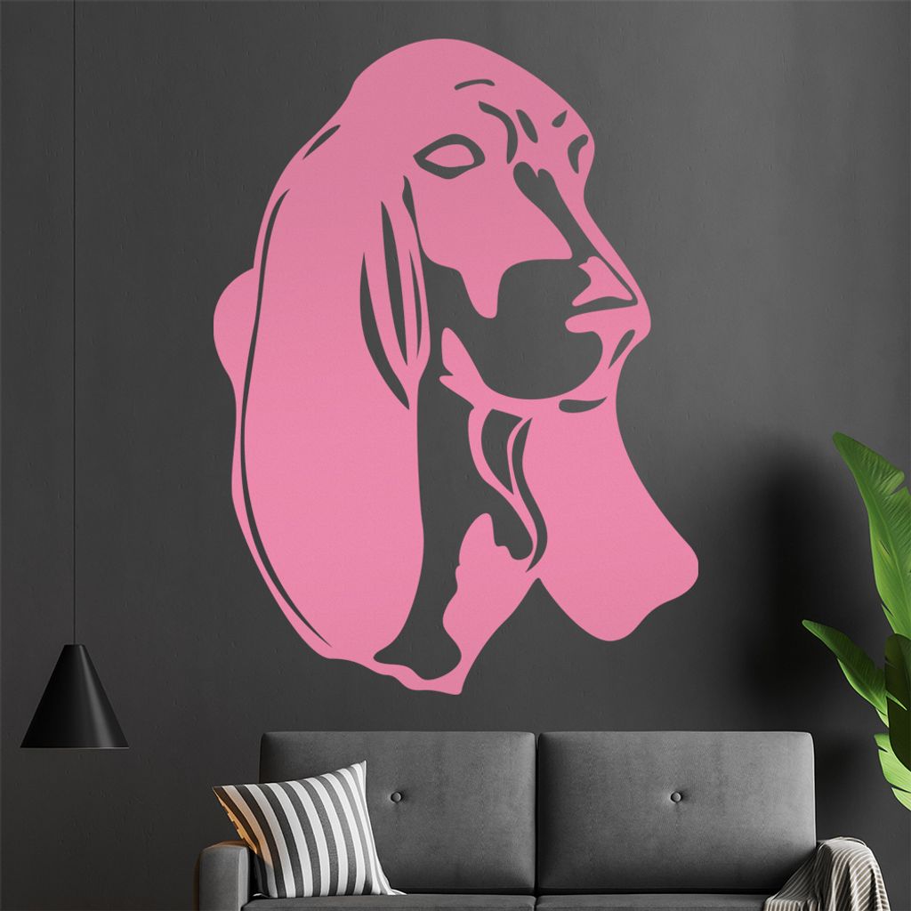 KIWISTAR Basset Hound - Ohren Hund Wandtattoo in 6 Größen - Wandaufkleber Wall Sticker - Dekoration, Küche, Wohnzimmer, Schlafzimmer, Badezimmer